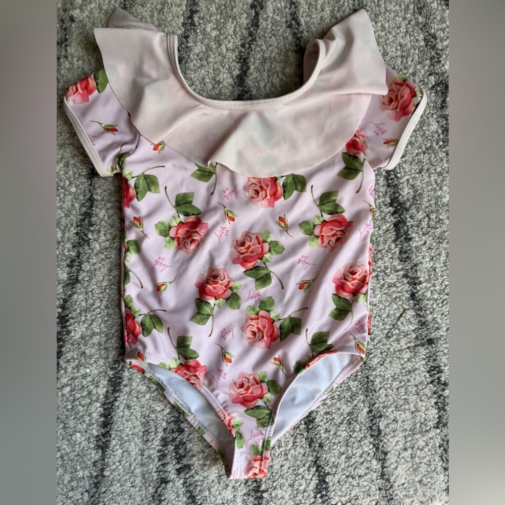 Betsey Johnson Pink Floral Swimsuit - 4T